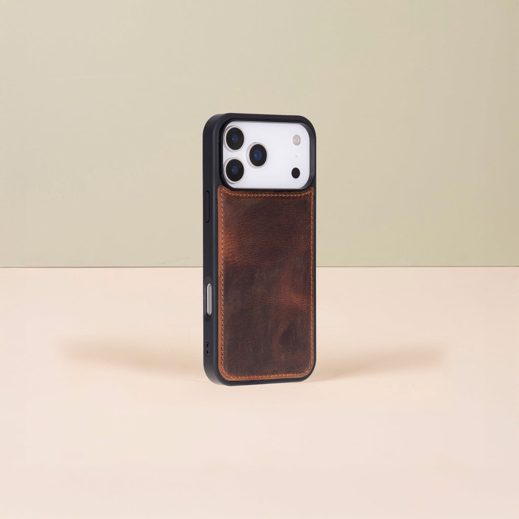 Leather iPhone 17 Pro Max Wallet Case – Brown - Austin