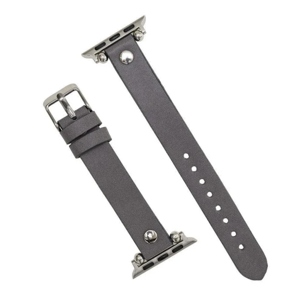 Apple Watch Dark Grey Leather Strap - Detroit