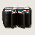 Premium Leather Zipper Wallet - Black - Anniston