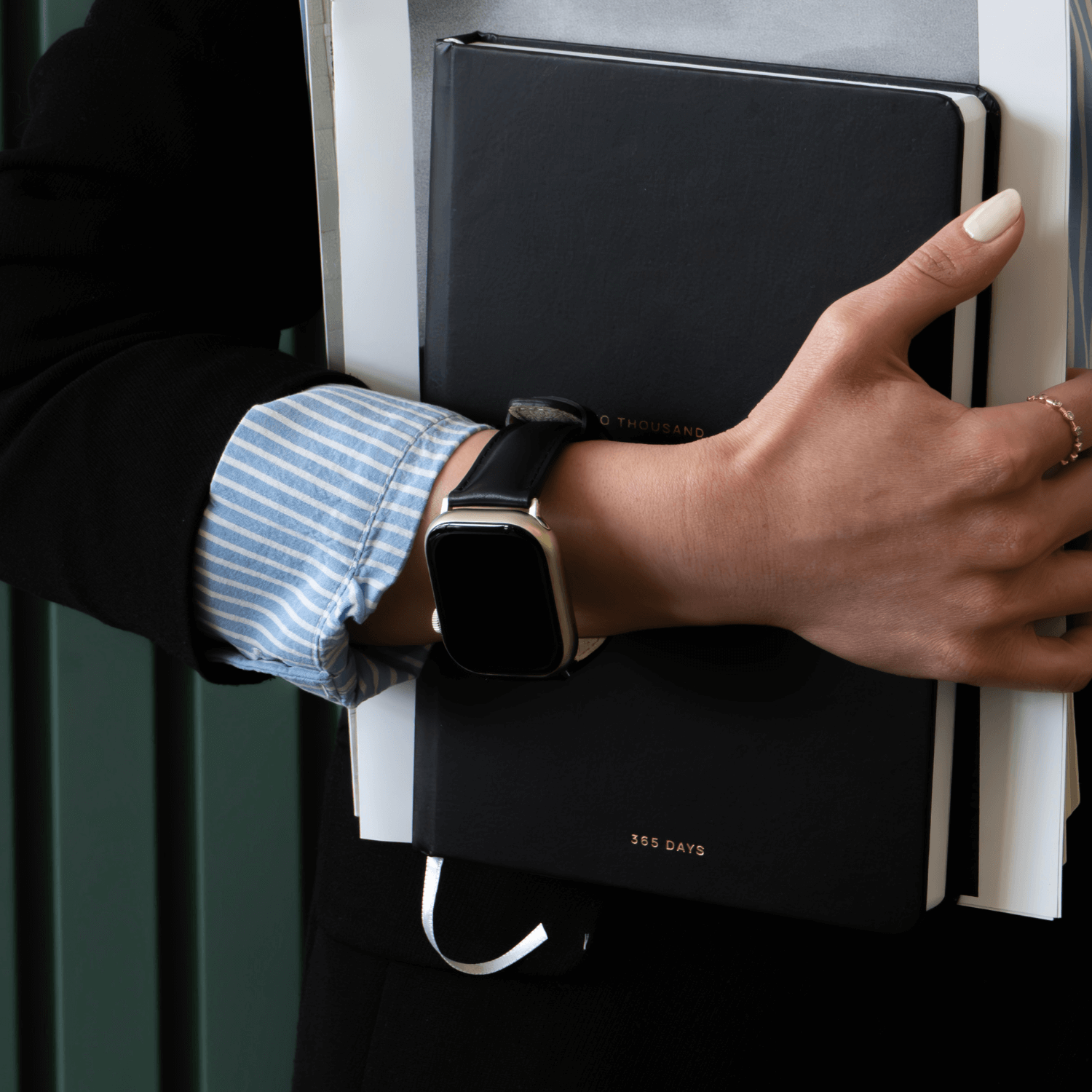 Luxury Double Wrap Cream Leather Apple Watch Band - San Diego