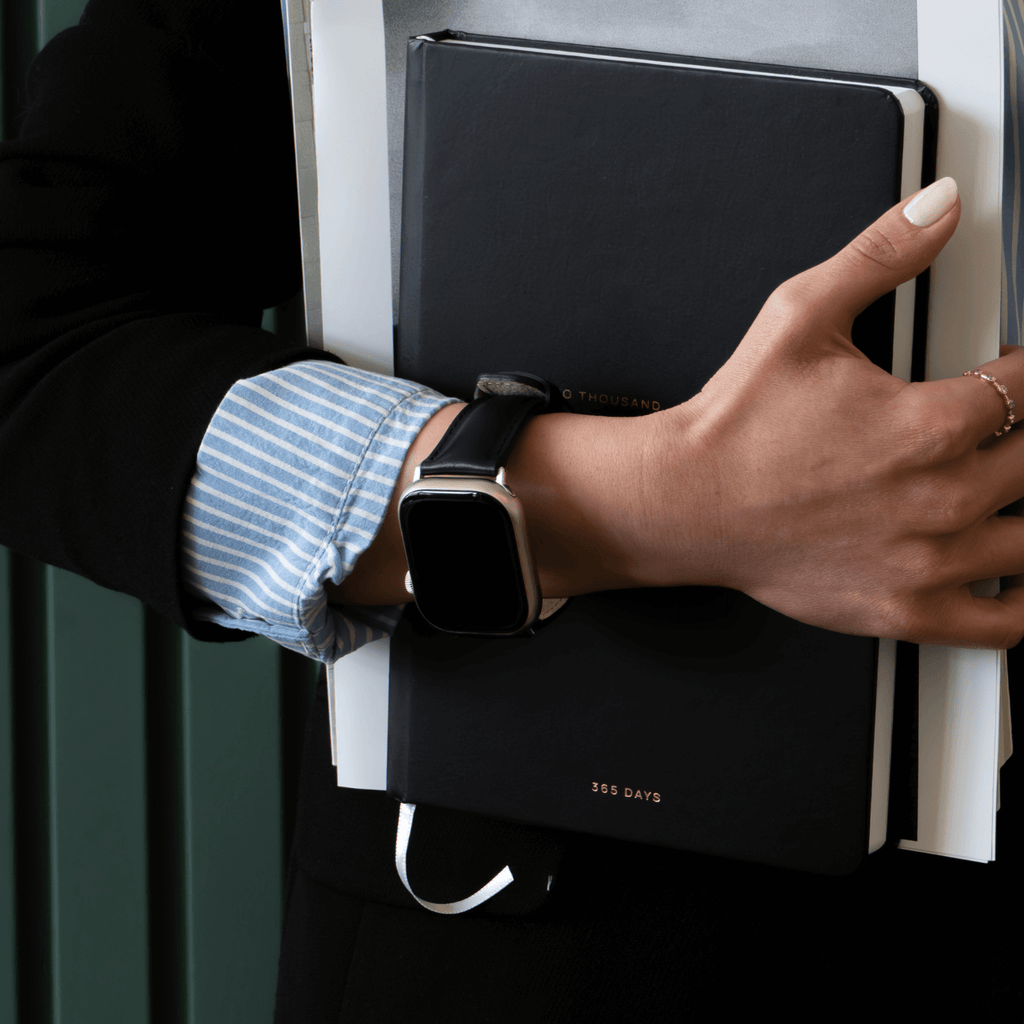 Luxury Double Wrap White Leather Apple Watch Band - San Diego