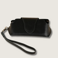 Leather Sunglass Case with Wrist Strap - Black - Denver