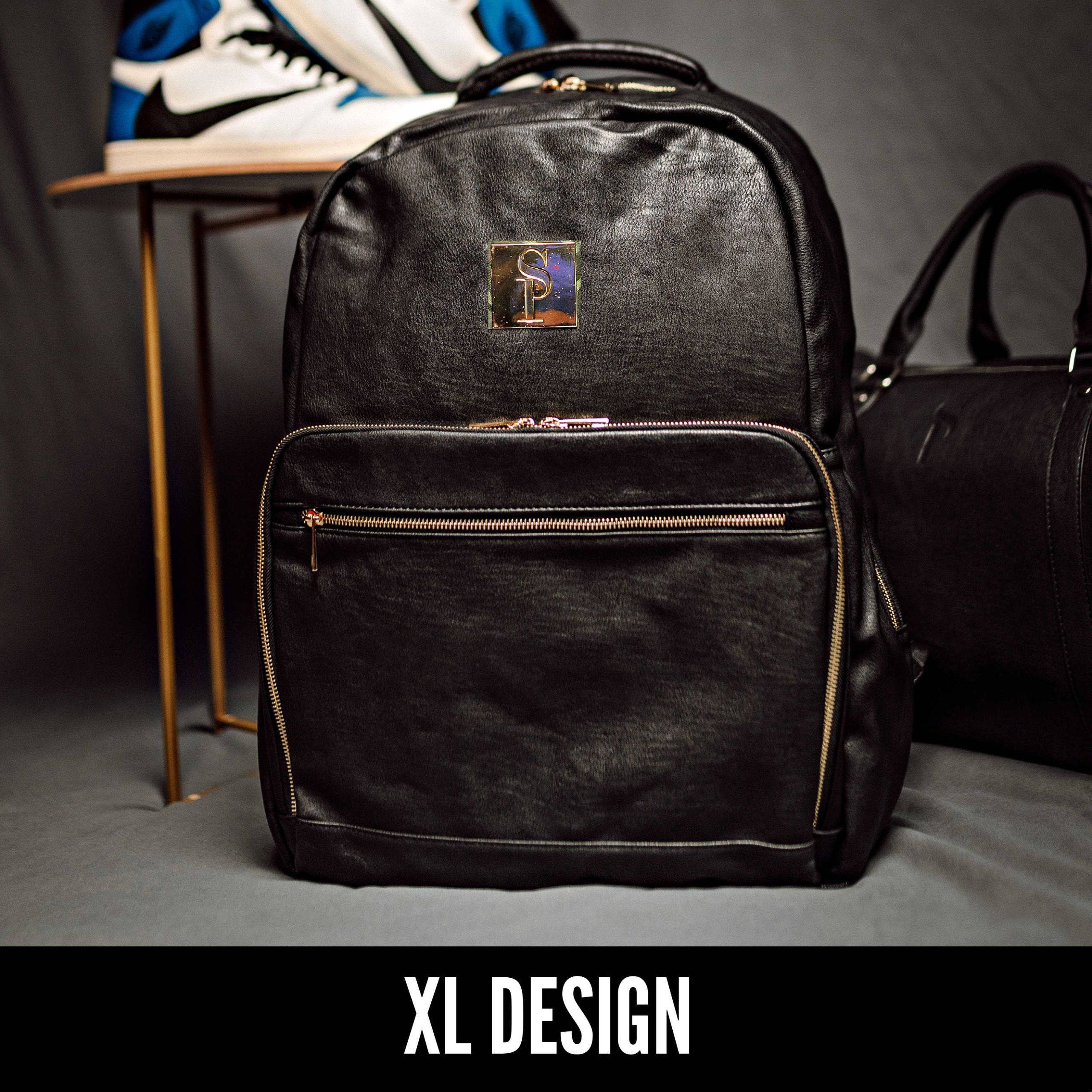 Black Leather Daily Commuter Bag XL