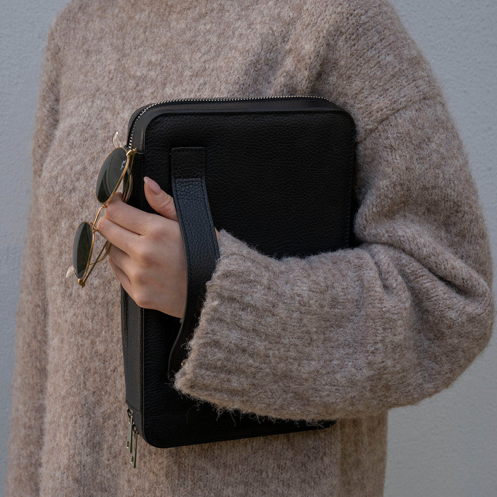 Leather Tech Organizer Case - Black - Mobile