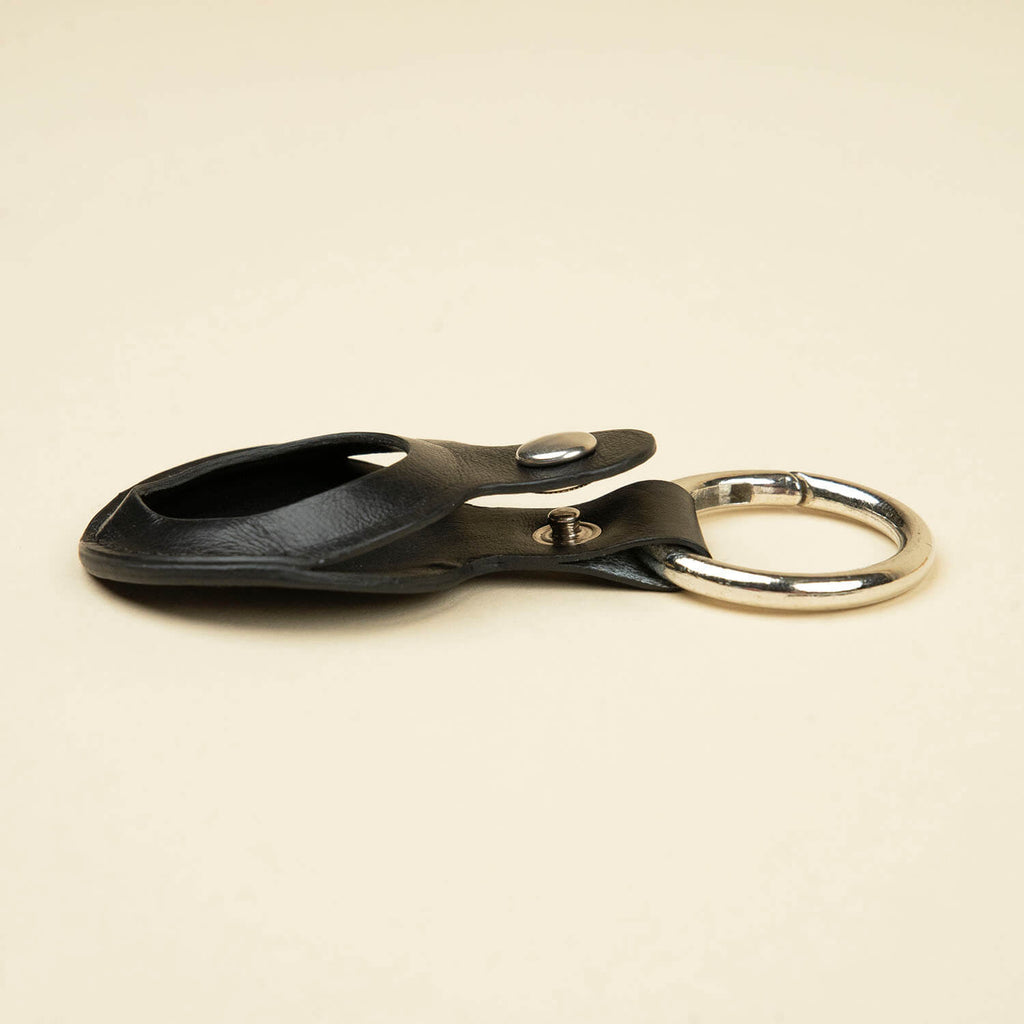 Premium Leather AirTag Holder - Black - Orlando