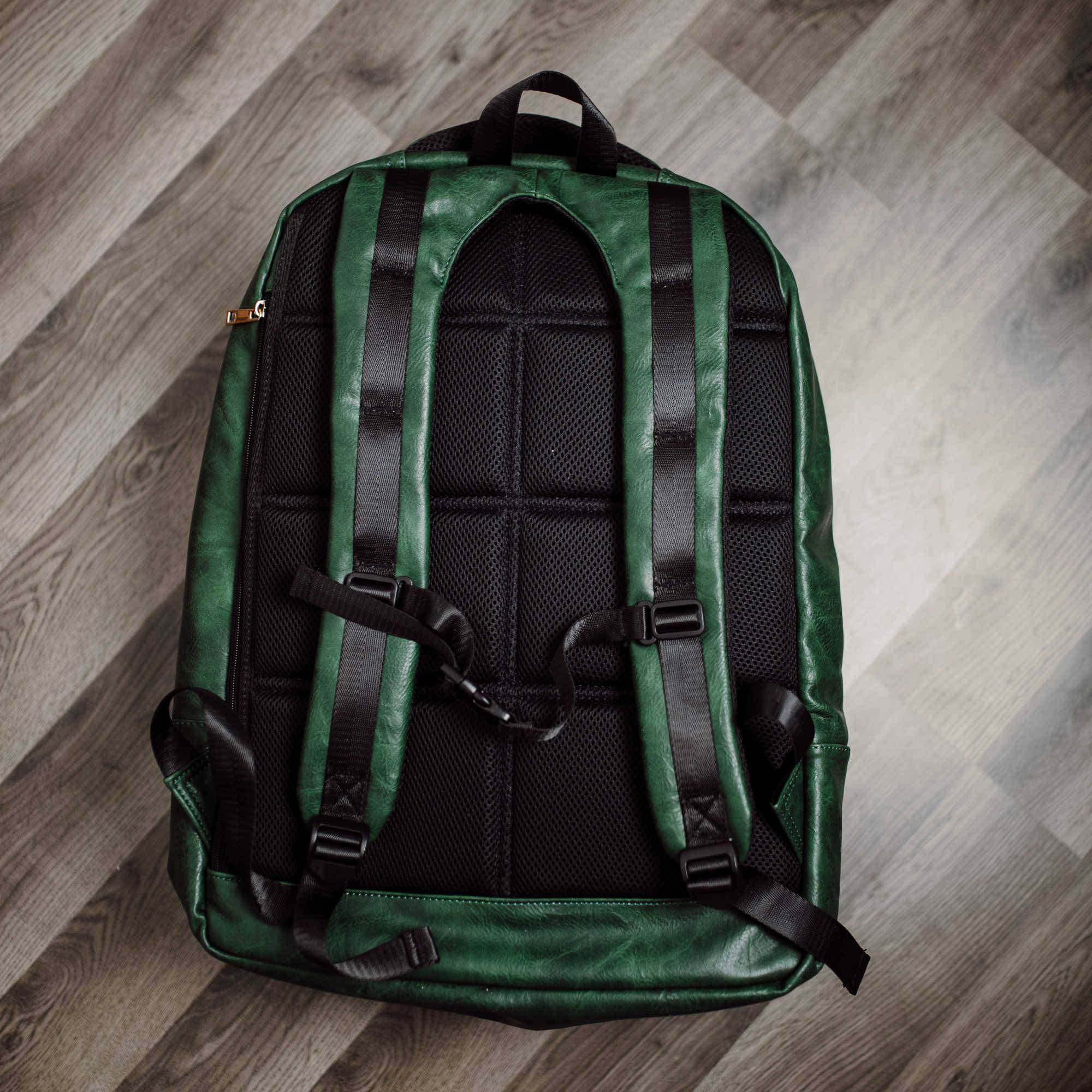 Emerald Green Leather Commuter Bag (XL Design)